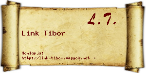 Link Tibor névjegykártya